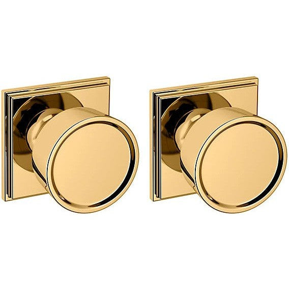 Baldwin Estate K008 Hollywood Hills Full Dummy Knob with R050 Rosette in Unlacquered Brass finish