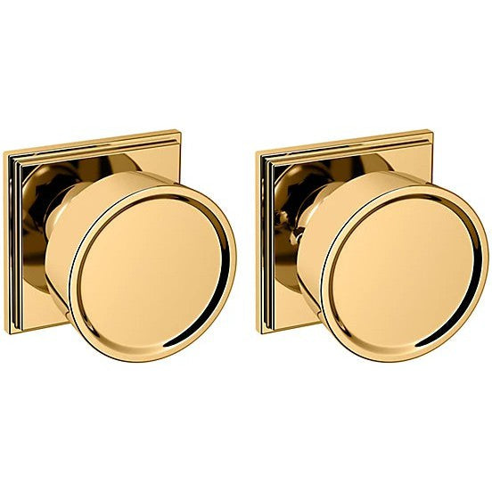 Baldwin Estate K009 Hollywood Hills Privacy Knob with R050 Rosette in Unlacquered Brass finish