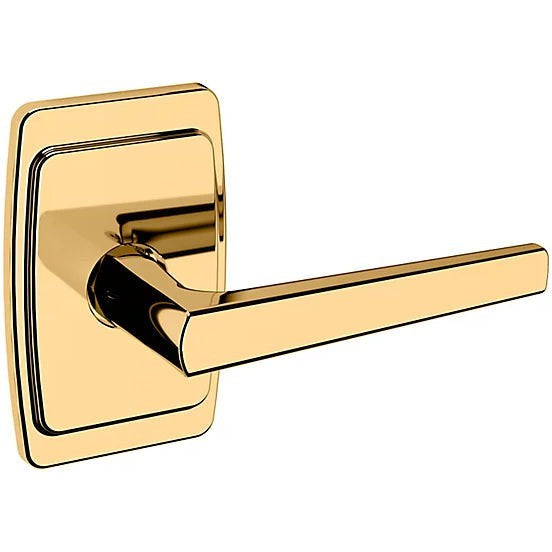 Baldwin Estate L024 Right Handed Half Dummy Lever with R046 Rosette in Unlacquered Brass finish