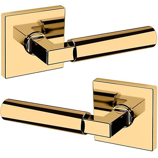 Baldwin Estate L029 Gramercy Full Dummy Lever with R017 Rosette in Unlacquered Brass finish