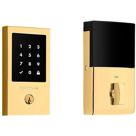 Baldwin Estate Minneapolis Touchscreen Z-Wave Deadbolt in Unlacquered Brass finish