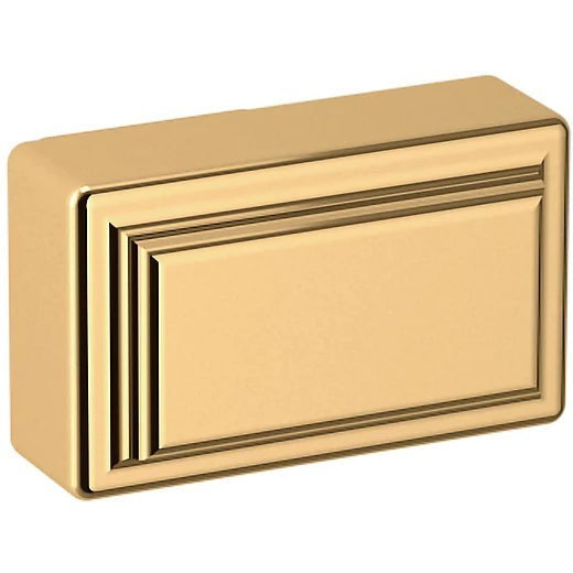 Baldwin Estate Rectangle Raised Knob 1.5" in Unlacquered Brass finish