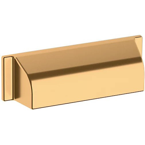 Baldwin Estate Transitional Cup Pull 4" in Unlacquered Brass finish