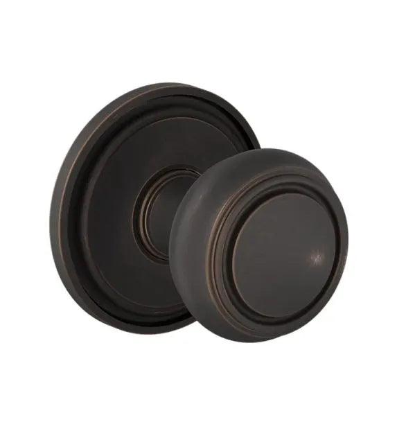 The Baldwin Estate 5087 Nashville Knob (2") with 5070 Rosette in Venetian Bronze finish.