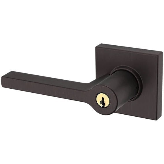 Baldwin Estate 5285 Keyed Square Left Handed Lever with Square Rosette in Venetian Bronze finish