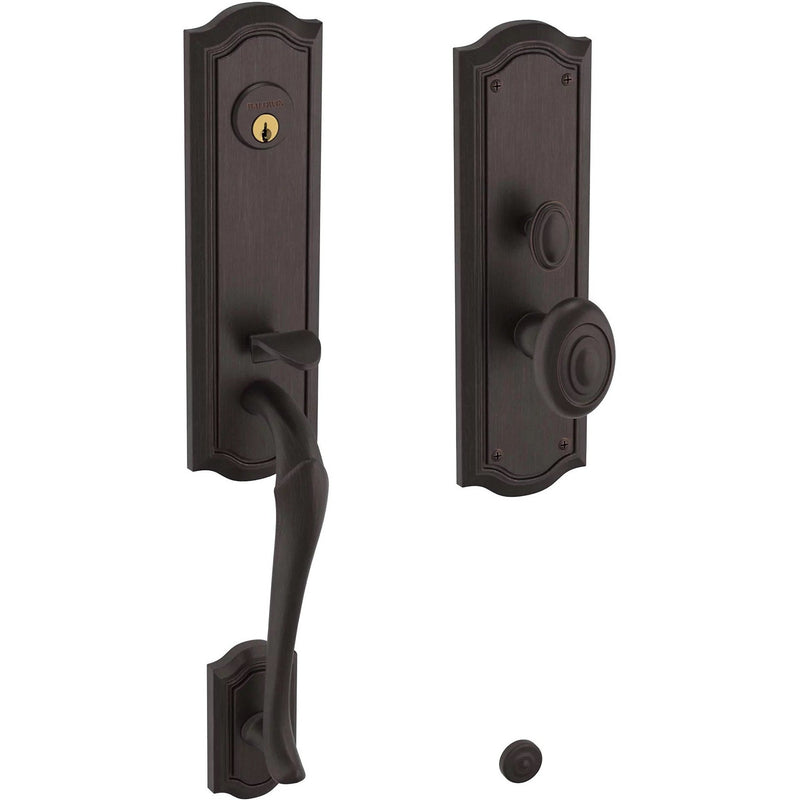 Baldwin Estate Bethpage Mortise Handleset Trim with Interior Knob in Venetian Bronze finish