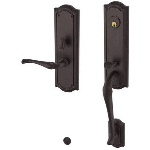 Baldwin Estate Bethpage Mortise Handleset Trim with Interior Lever in Venetian Bronze finish