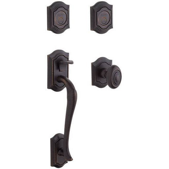 Baldwin Estate Bethpage Sectional Single Cylinder Handleset with Interior 5077 Knob in Venetian Bronze finish