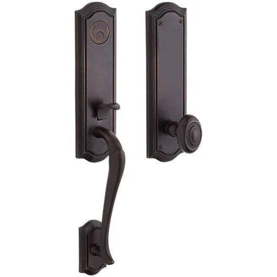 Baldwin Estate Bethpage Single Cylinder Handleset with Interior 5077 Knob in Venetian Bronze finish