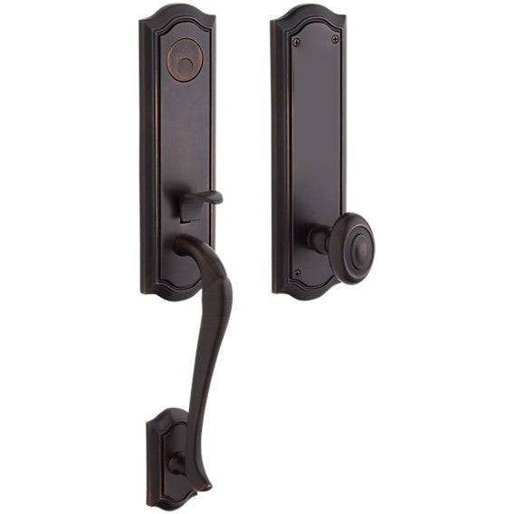 Baldwin Estate Bethpage Single Cylinder Handleset with Interior 5077 Knob in Venetian Bronze finish