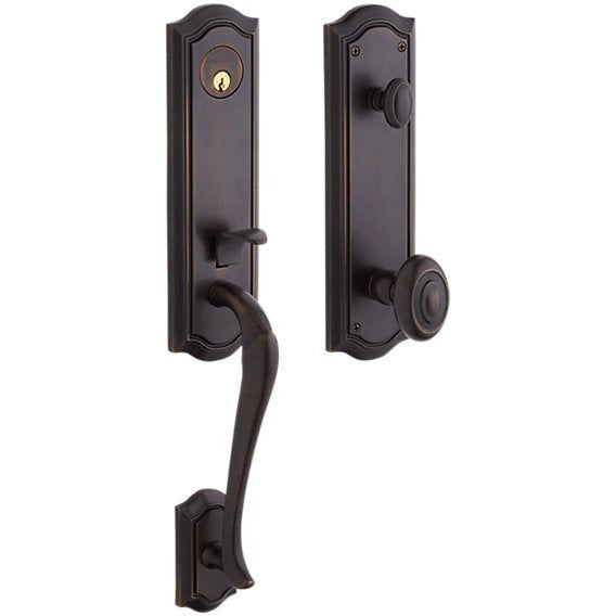Baldwin Estate Bethpage Single Cylinder Handleset with Interior 5077 Knob in Venetian Bronze finish