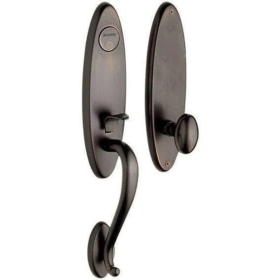 Baldwin Estate Blakely Single Cylinder Handleset with Interior 5025 Egg Knob in Venetian Bronze finish