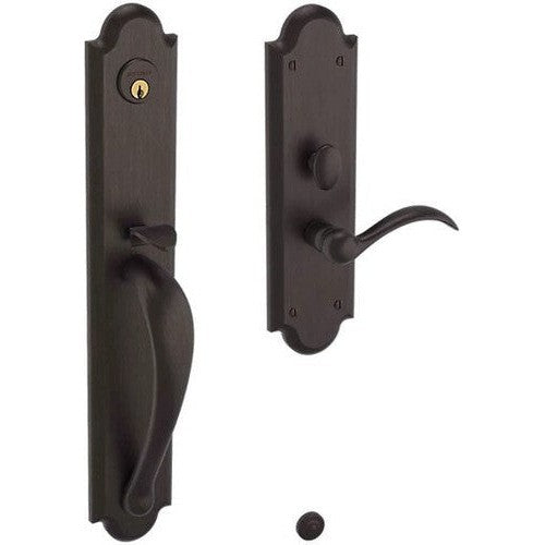 Baldwin Estate Boulder Full Escutcheon Handleset Trim with Interior Lever in Venetian Bronze finish