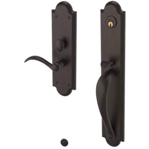 Baldwin Estate Boulder Full Escutcheon Handleset Trim with Interior Lever in Venetian Bronze finish