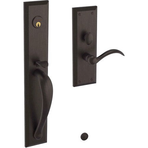 Baldwin Estate Cody Full Escutcheon Handleset Trim with Interior Lever in Venetian Bronze finish