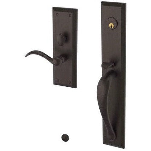 Baldwin Estate Cody Full Escutcheon Handleset Trim with Interior Lever in Venetian Bronze finish