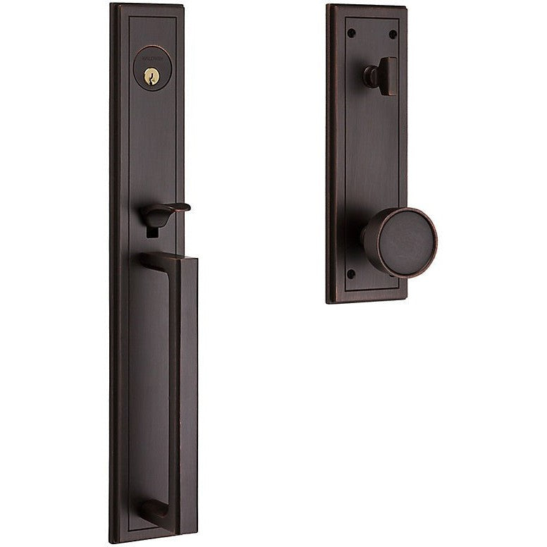 Baldwin Estate Hollywood Hills Single Cylinder Full Handleset with Interior K008 Knob in Venetian Bronze finish