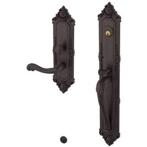 Baldwin Estate Kensington Mortise Handleset Entrance Trim with Interior 5108 Lever in Venetian Bronze finish