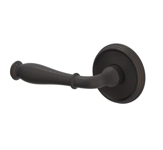 The Baldwin Estate L034 Nashville Lever with 5078 Rosette in Venetian Bronze finish.