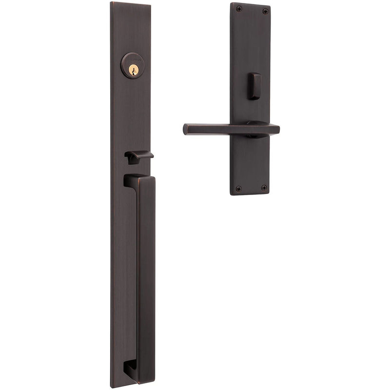 Baldwin Estate Minneapolis 20" Entrance Handleset Trim with Interior 5162 Lever in Venetian Bronze finish