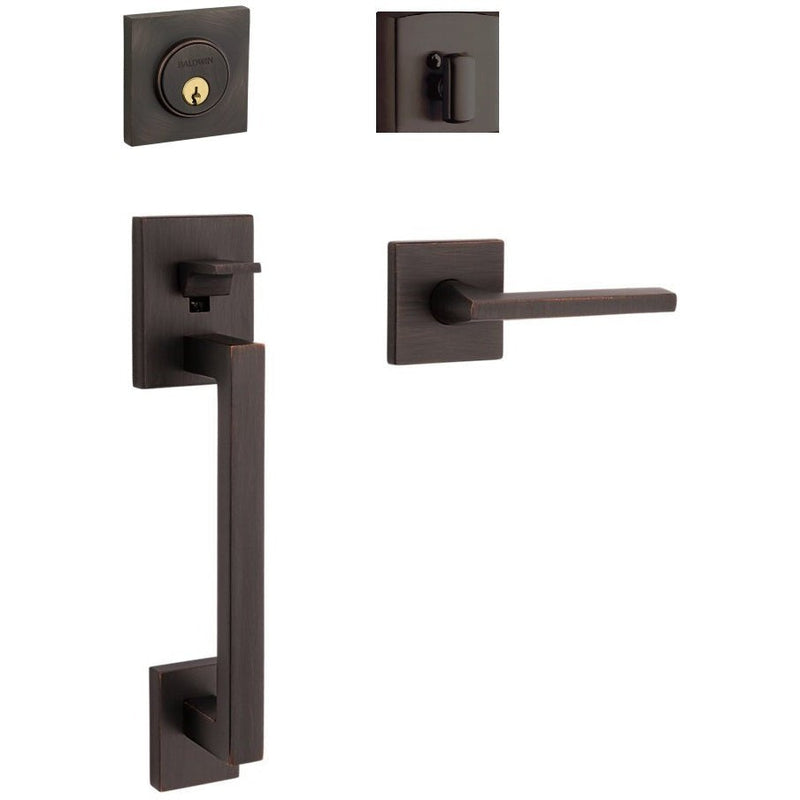 Baldwin Estate Minneapolis Sectional Single Cylinder Handleset with Interior 5162 Lever in Venetian Bronze finish