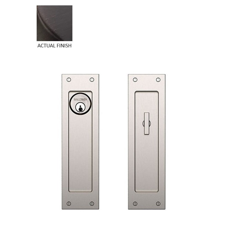 Baldwin Estate Santa Monica Keyed Entry Large Pocket Door Set in Venetian Bronze finish