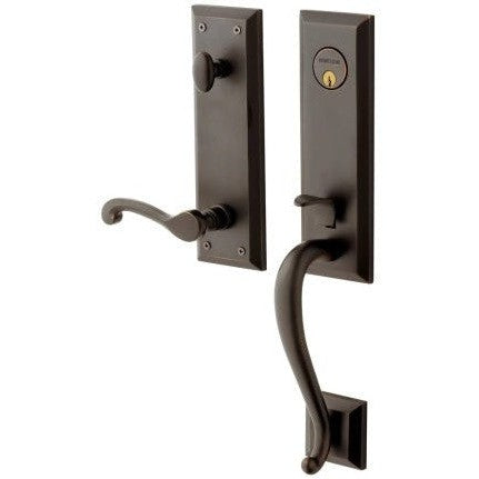 Baldwin Estate Stonegate Single Cylinder Handleset with Interior 5445V Classic Lever in Venetian Bronze finish