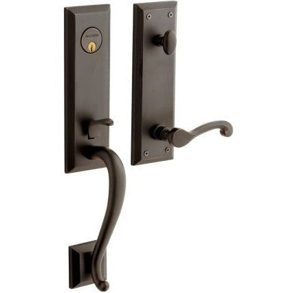 Baldwin Estate Stonegate Single Cylinder Handleset with Interior 5445V Classic Lever in Venetian Bronze finish