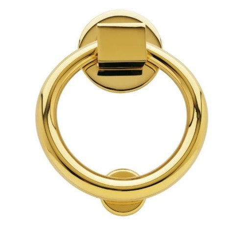 The Baldwin Estate 0195 Ring Door Knocker in Vintage Brass finish