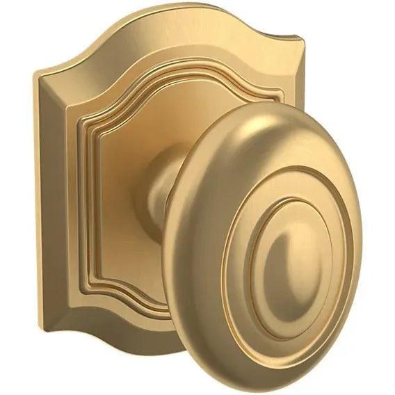Baldwin Estate 5077 Bethpage Half Dummy Knob with R027 Rosette in Vintage Brass finish