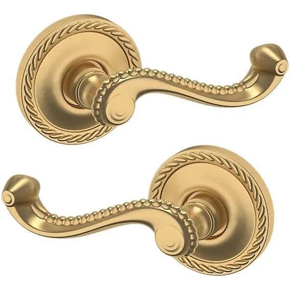 Baldwin Estate 5104 Full Dummy Lever with 5004 Rosette in Vintage Brass finish