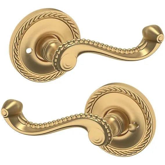 Baldwin Estate 5104 Privacy Lever with 5004 Rosette in Vintage Brass finish