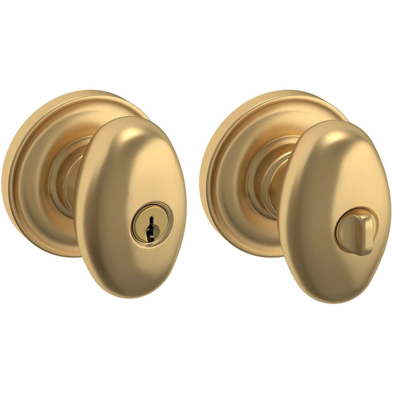 Baldwin Estate 5225 Keyed Egg Knob with Classic Rosette in Vintage Brass finish