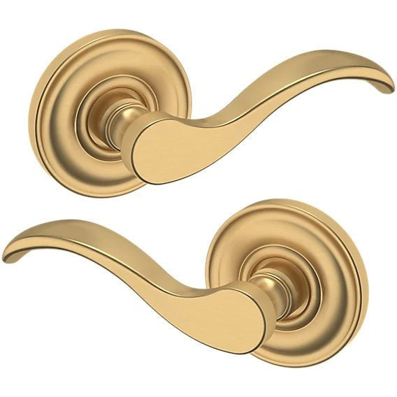 Baldwin Estate 5455V Passage Lever with 5048 Rosette in Vintage Brass finish