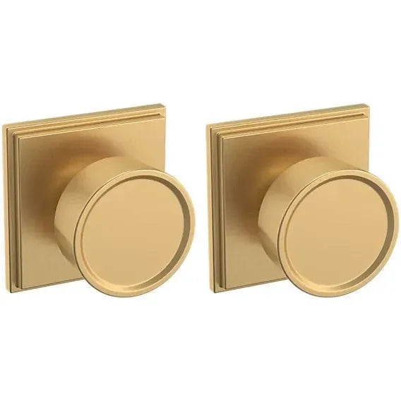 Baldwin Estate K007 Hollywood Hills Full Dummy Knob with R050 Rosette in Vintage Brass finish