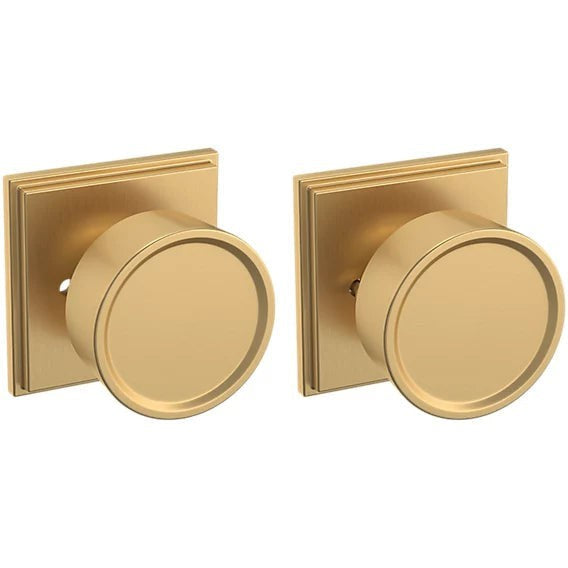 Baldwin Estate K008 Hollywood Hillls Privacy Knob with R050 Rosette in Vintage Brass finish