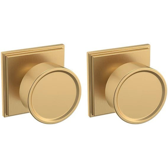 Baldwin Estate K008 Hollywood Hills Full Dummy Knob with R050 Rosette in Vintage Brass finish