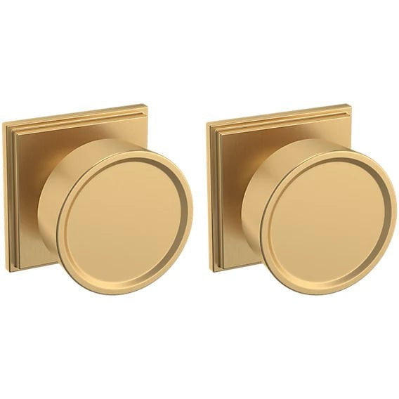 Baldwin Estate K009 Hollywood Hills Full Dummy Knob with R050 Rosette in Vintage Brass finish