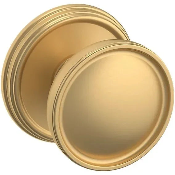 Baldwin Estate K012 Tulip Half Dummy Knob with 5078 Rosette in Vintage Brass finish
