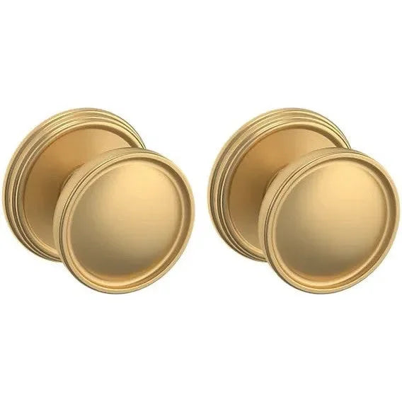 Baldwin Estate K012 Tulip Full Dummy Knob with 5078 Rosette in Vintage Brass finish