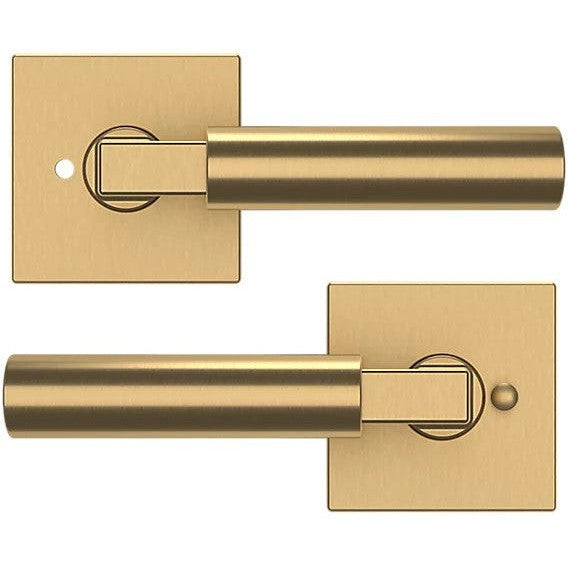 Baldwin Estate L029 Gramercy Privacy Lever with R017 Rosette in Vintage Brass finish