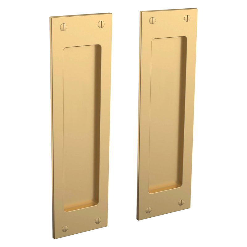 Baldwin Estate Santa Monica Dummy Large Pocket Door Set in Vintage Brass finish