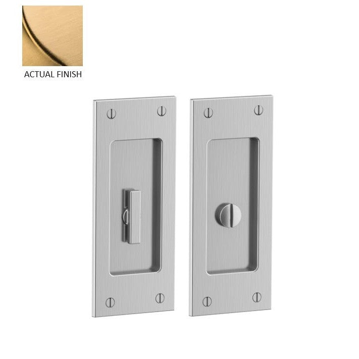 Baldwin Estate Santa Monica Privacy Small Pocket Door Set in Vintage Brass finish