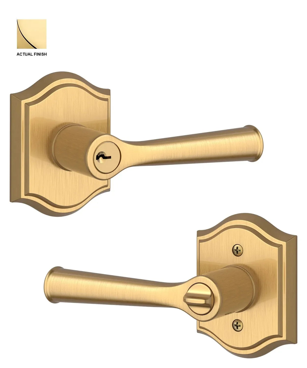 Baldwin Federal Lever with Traditional Arch Rosette Lifetime Polished Brass