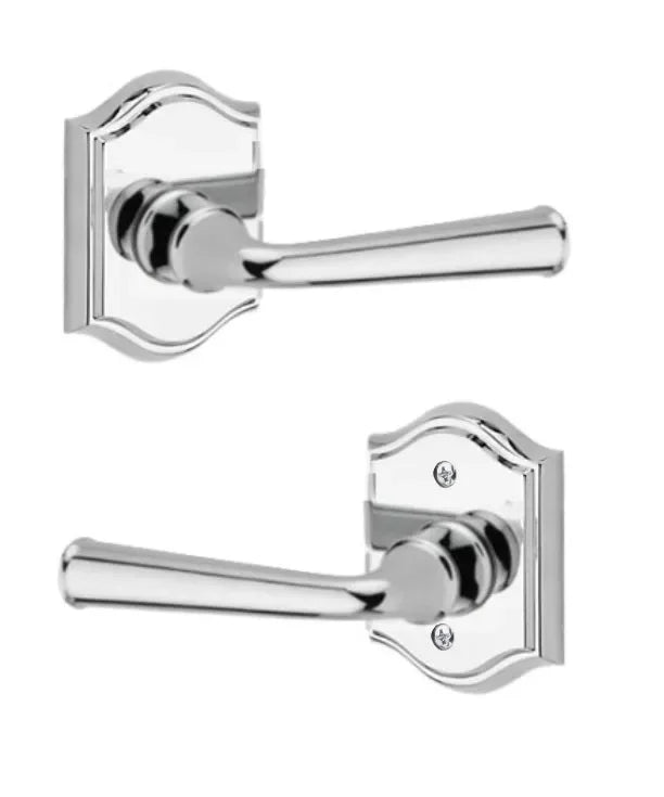 Baldwin Federal Lever with Traditional Arch Rosette Polished Chrome
