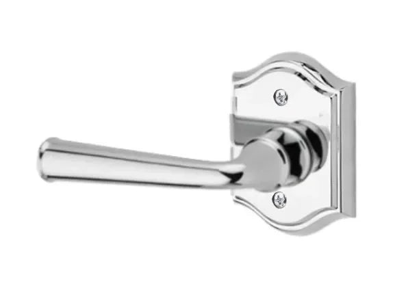 Baldwin Federal Lever with Traditional Arch Rosette Polished Chrome