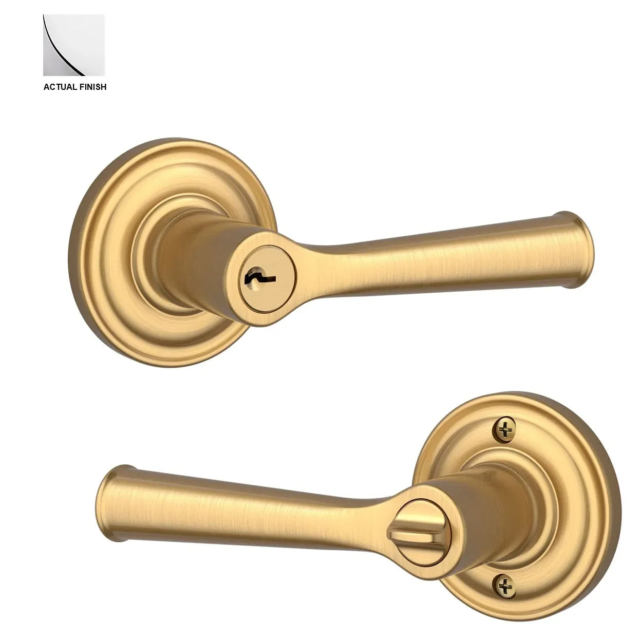 The Baldwin Reserve Federal Lever with Traditional Round Rosette in Polished Chrome finish.