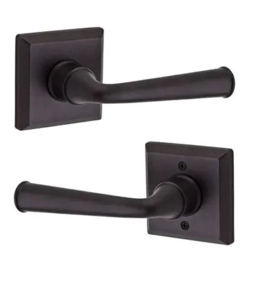 The Baldwin Reserve Federal Lever with Traditional Square Rosette in Venetian Bronze finish.