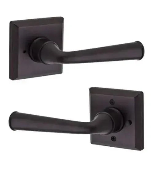 Baldwin Federal Lever with Traditional Square Rosette in Venetian Bronze finish