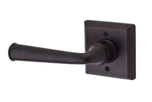 The Baldwin Reserve Federal Lever with Traditional Square Rosette in Venetian Bronze finish.